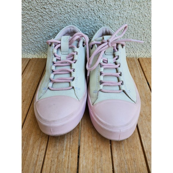 ECCO Flexure T-Cap Sneakers Womens Leather Shoes Off White Pink Size 35 / US 4 - Picture 2 of 12